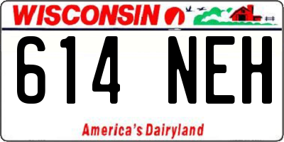 WI license plate 614NEH