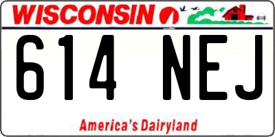 WI license plate 614NEJ