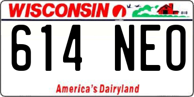 WI license plate 614NEO