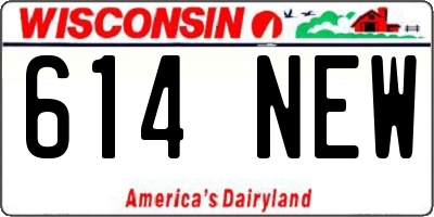 WI license plate 614NEW