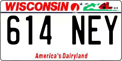 WI license plate 614NEY