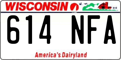 WI license plate 614NFA