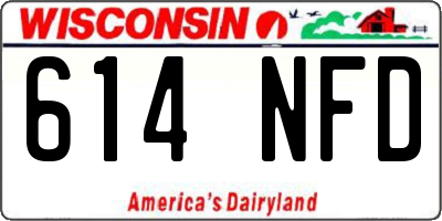 WI license plate 614NFD