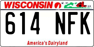WI license plate 614NFK