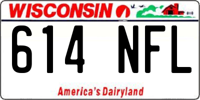WI license plate 614NFL
