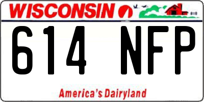 WI license plate 614NFP