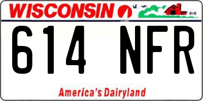 WI license plate 614NFR