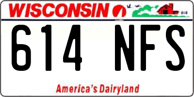 WI license plate 614NFS