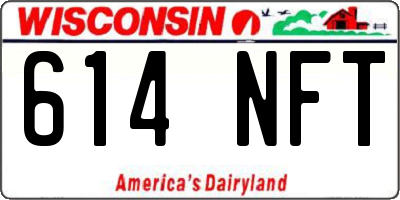 WI license plate 614NFT