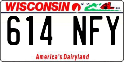 WI license plate 614NFY