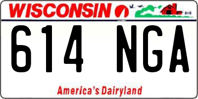 WI license plate 614NGA