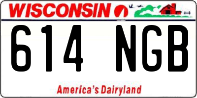 WI license plate 614NGB
