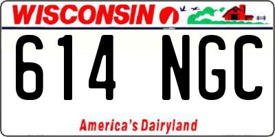 WI license plate 614NGC