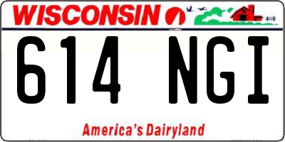 WI license plate 614NGI