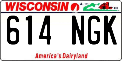 WI license plate 614NGK