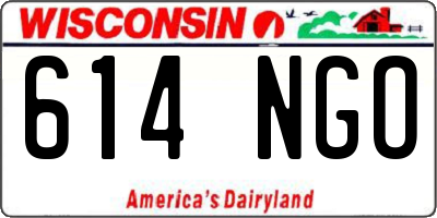 WI license plate 614NGO