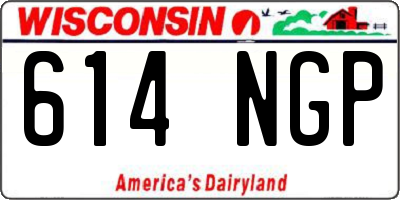 WI license plate 614NGP
