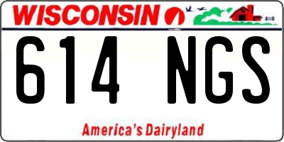 WI license plate 614NGS