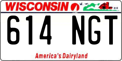 WI license plate 614NGT