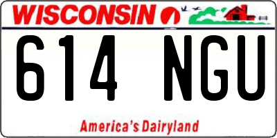 WI license plate 614NGU
