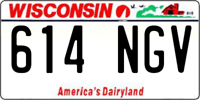WI license plate 614NGV