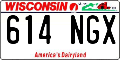 WI license plate 614NGX