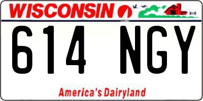 WI license plate 614NGY