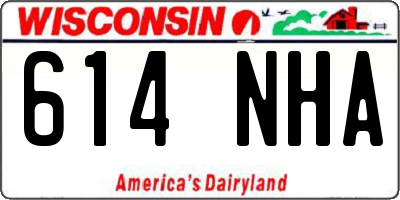 WI license plate 614NHA