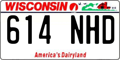 WI license plate 614NHD