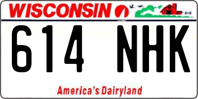 WI license plate 614NHK