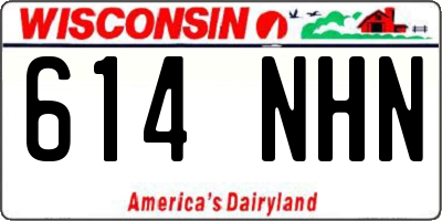 WI license plate 614NHN