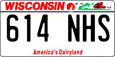 WI license plate 614NHS