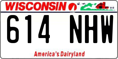 WI license plate 614NHW