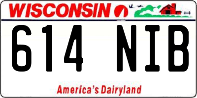 WI license plate 614NIB