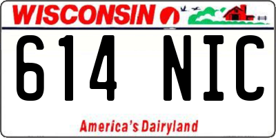 WI license plate 614NIC