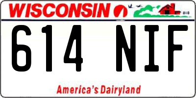 WI license plate 614NIF