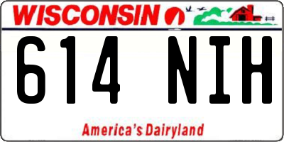 WI license plate 614NIH