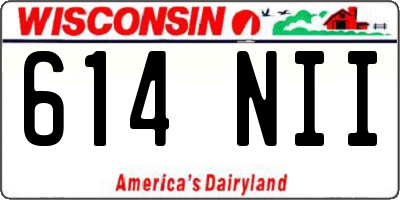 WI license plate 614NII