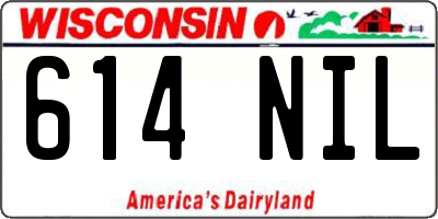 WI license plate 614NIL