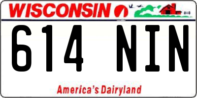 WI license plate 614NIN