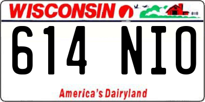 WI license plate 614NIO