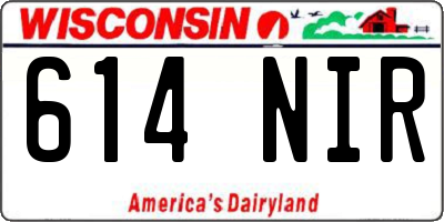WI license plate 614NIR