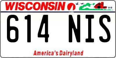 WI license plate 614NIS
