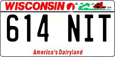 WI license plate 614NIT