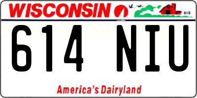 WI license plate 614NIU
