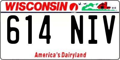 WI license plate 614NIV
