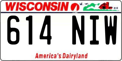 WI license plate 614NIW