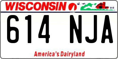 WI license plate 614NJA