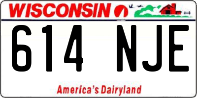 WI license plate 614NJE