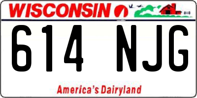 WI license plate 614NJG